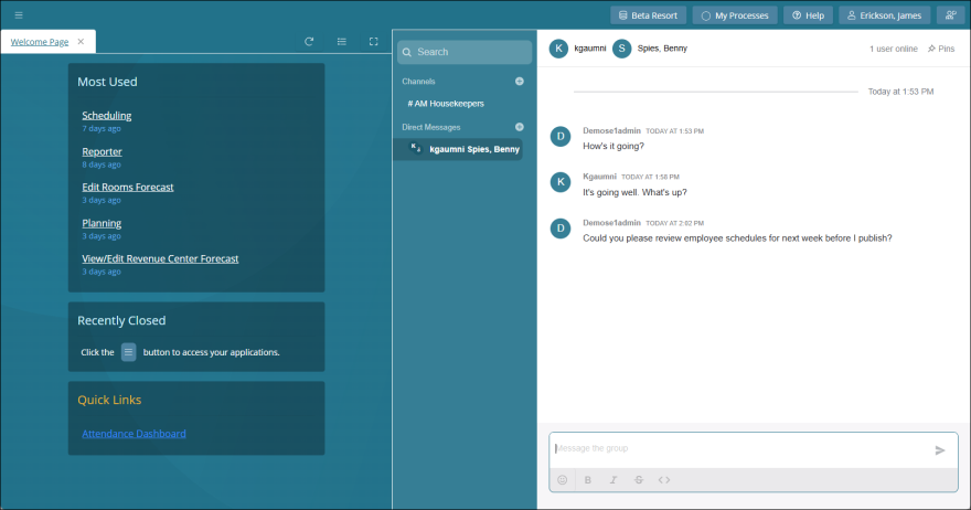 Chat full-screen view