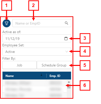 filtering in Employee Maintenance