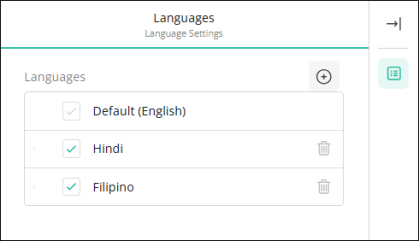 Languages pane