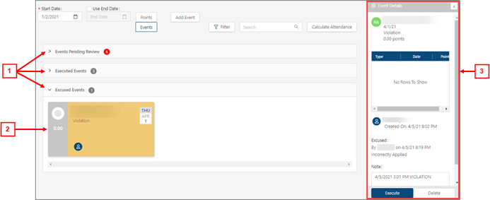 annotated Events view