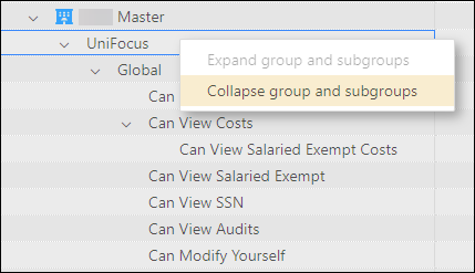 Working with tables in User Administration