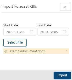 Import Forecast KBIs pane