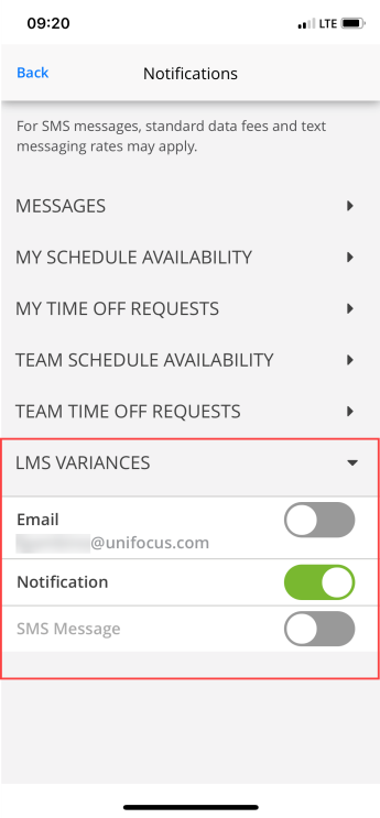 Mobile notification preferences