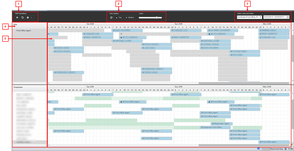 timeline scheduling screen